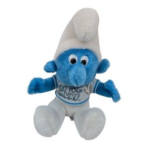 1979 Vintage Smurfs Hug Your Smurf Plush Doll Blue White Stuffed Toy Collectible